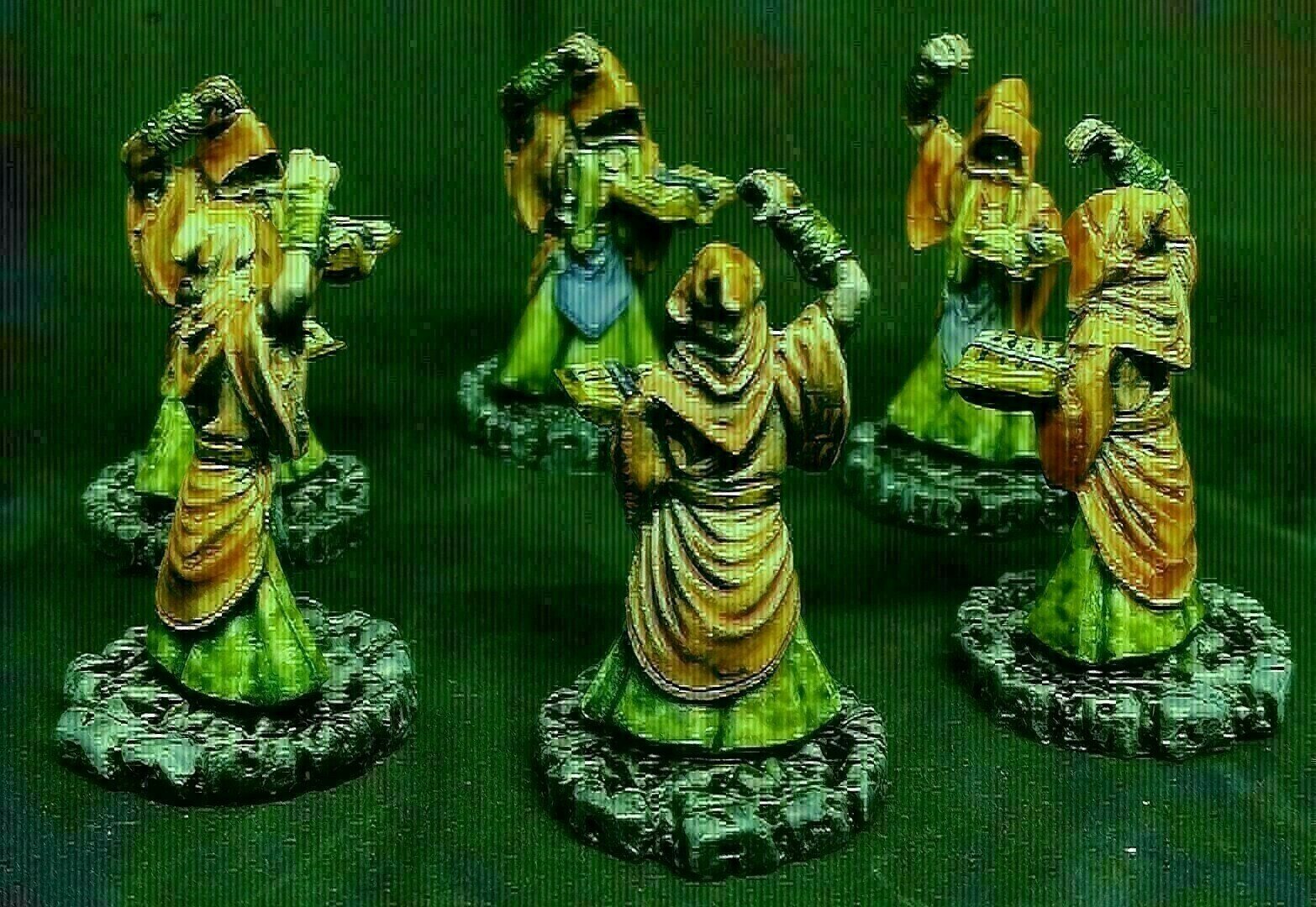 6 figurines peintes de sectateurs de la faction du Dormeur pour Cthulhu Wars