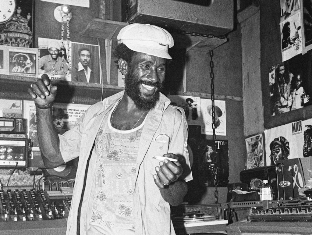 Black and white photography of Lee "Sratch" Perry in his studio in Kingston  Jamaica