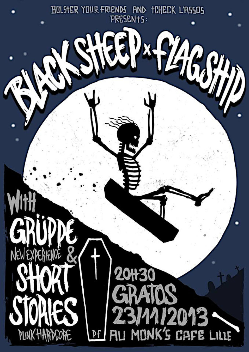 [ archive ] le 23 novembre 2013 : Black Sheep + Flagship + Grüppe + Short Stories @ Monk’s Lille