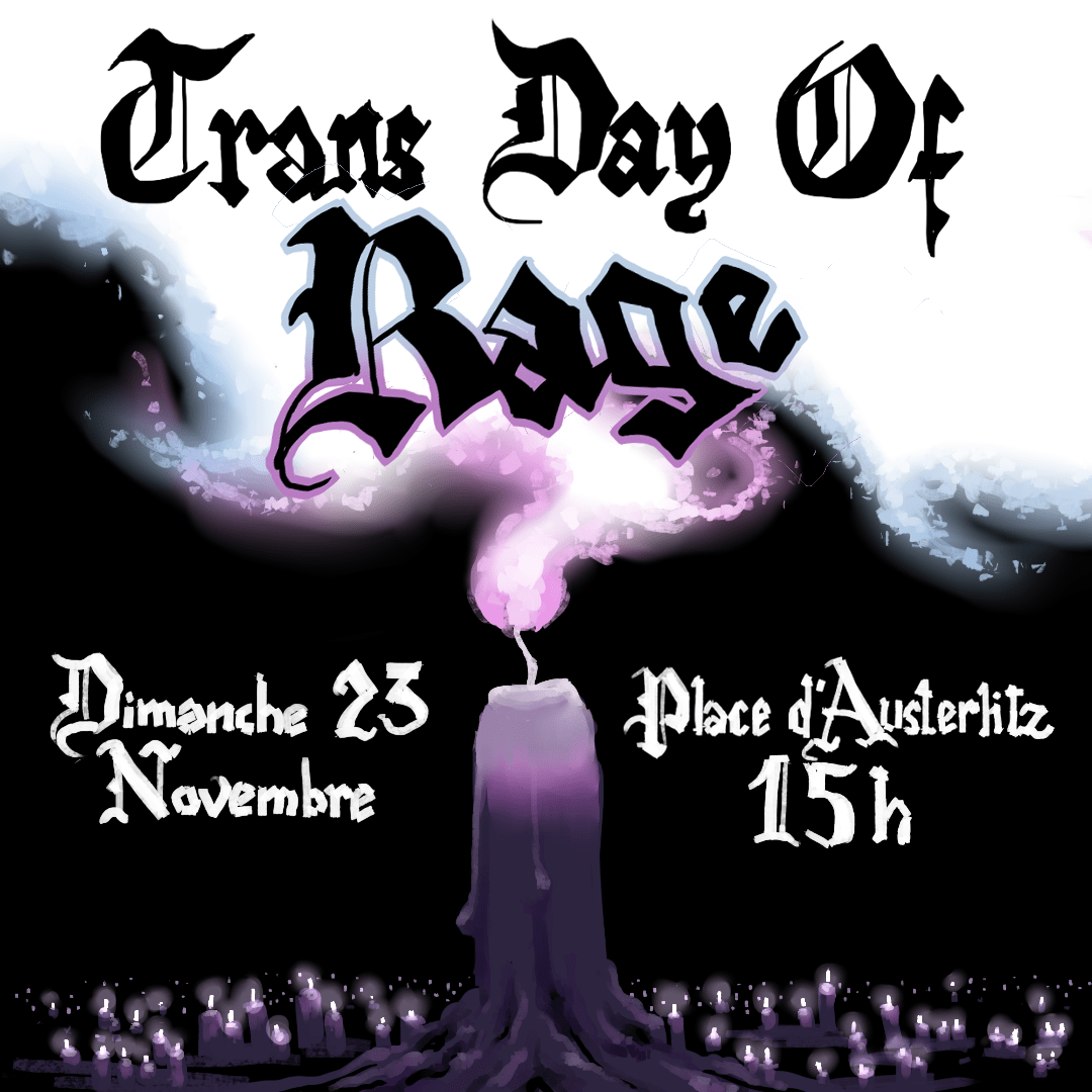 Manifestation Trans Day of Rage le 23 novembre 2025 à 15 h au départ de la place d'Austerlitz à Strasbourg